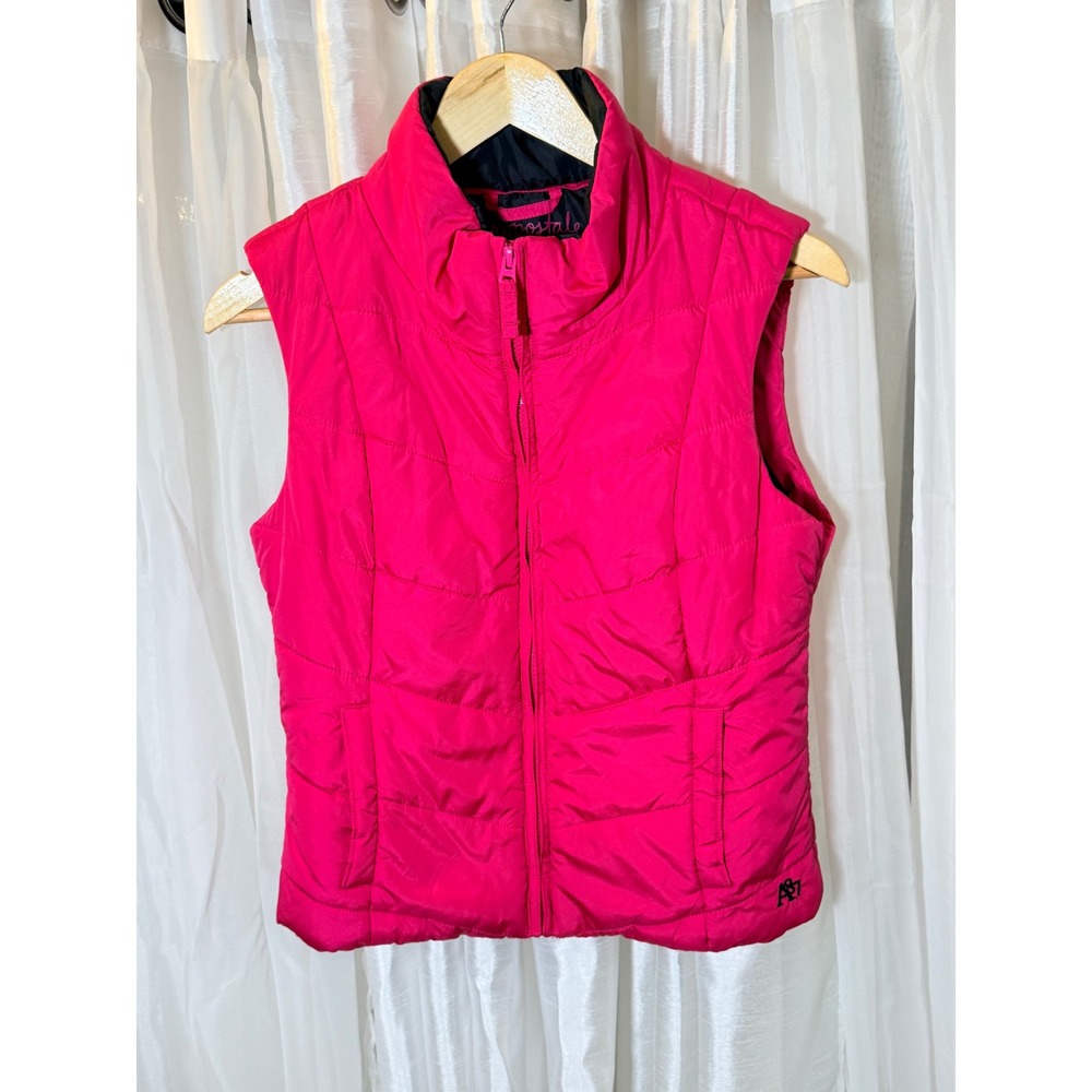 Aeropostale Puffer Vest Womens Medium Pink Quilted Sleeveless Zip Up Jacket